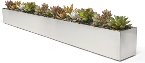 Vista 12 de [Usado] Buhbo Maceta rectangular moderna de acero tipo artesa de 16 pulgadas, negro