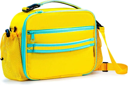 Vista 19 de Cerbonny Lonchera para niños, bolsa de almuerzo aislada para niñas y niños, poliéster duradero con forro de PEVA, correa de hombro ajustable, 10.8