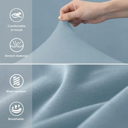 Vista 4 de Gollense Fundas de silla con respaldo curvado para comedor, fundas modernas de mediados de siglo, protector de asiento de silla semicírculo