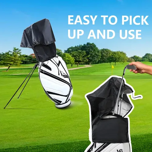 Vista 6 de Bolsa de golf mejorada con capucha impermeable para bolsa de golf, cubierta de lluvia para bolsas de club de golf, se adapta a casi todas las bolsas
