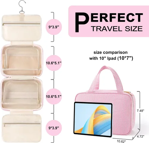 Vista 2 de TOPEAST Regalos de Navidad para Mujeres, Adolescentes y Niñas - Bolsa de Aseo Colgante de Viaje y Bolsa de Maquillaje, Bolsa de Aseo Personalizada