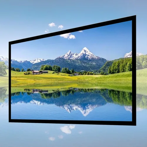 Vista 3 de Pantalla de proyector 16:9 de 130 pulgadas, proyección automática diagonal eléctrica montada en la pared, lienzo HD, pantalla de proyección
