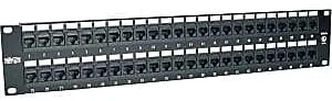 Vista 3 de Tripp Lite Panel de conexiones Cat6 110 de 48 puertos 2U para montaje en rack 568B, RJ45 Ethernet (N252-048), color negro