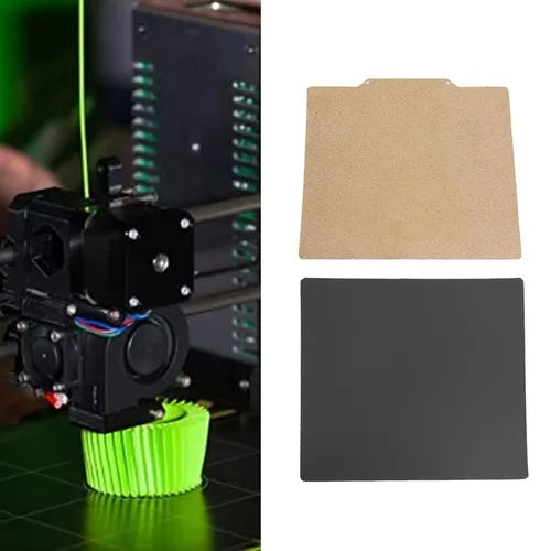 Vista 5 de Placa de construcción de impresora 3D de 7.874 x 7.874 in, doble cara PEI pulverizado en polvo de acero con resorte flexible plataforma de cama