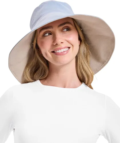 Vista 14 de Solbari Sombrero de sol de lino de algodón ultra ancho para mujer, UPF 50+, plegable, ajustable con agujero para cola de caballo para viajes, playa