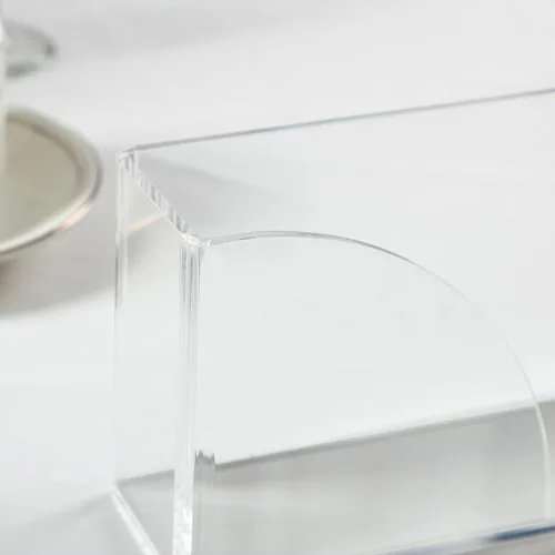 Vista 6 de Servilletero acrílico para toalla de invitados para mesa, soporte para toallas de invitados, soporte vertical transparente impermeable para mesa