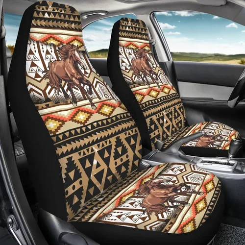 Vista 26 de LedBack Fundas universales de asiento de coche solo para asientos delanteros, bandera estadounidense, ciervos, 2 piezas, protector elástico
