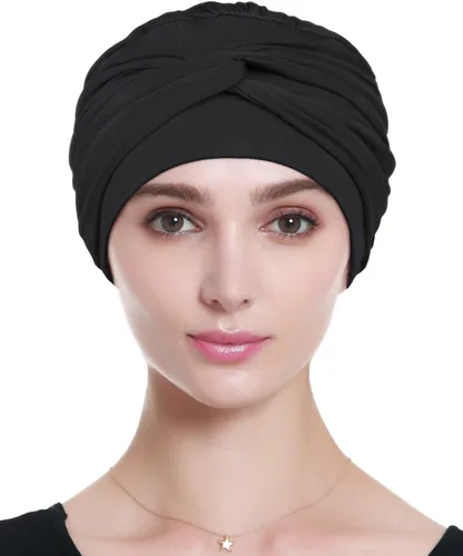 Vista 5 de Alnorm Gorro de quimioterapia, sombrero de viscosa para mujer, turbante para la cabeza para mujer