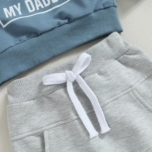 Vista 6 de Conjunto de ropa para bebé recién nacido, sudadera de manga larga y pantalones para niños pequeños, para otoño e invierno, 2 piezas