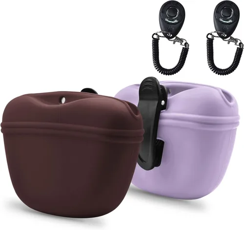 Vista 19 de AUDWUD - Bolsa de silicona para perros con cierre magnético con clip seguro Upgraded clip keeps your treat pouch secure during training.Magnetic
