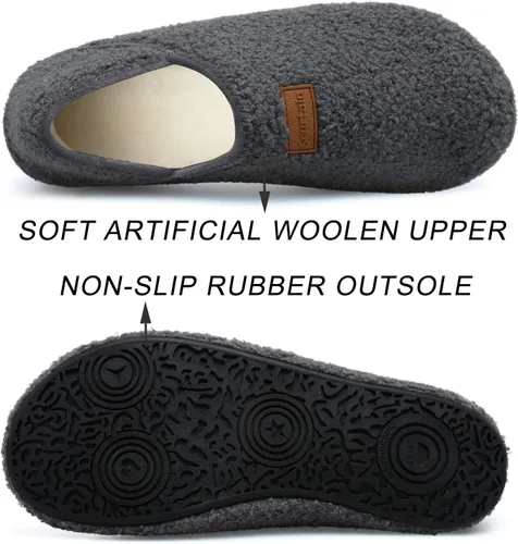 Vista 4 de Scurtain Pantuflas unisex con suela de goma para adultos