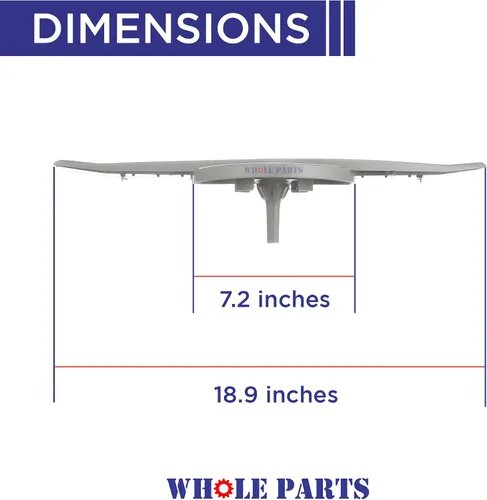 Vista 2 de Conjunto de brazo rociador inferior para lavavajillas Whole Parts mejorado, color gris, pieza # WD22X10047 - Reemplazo y compatible con algunos