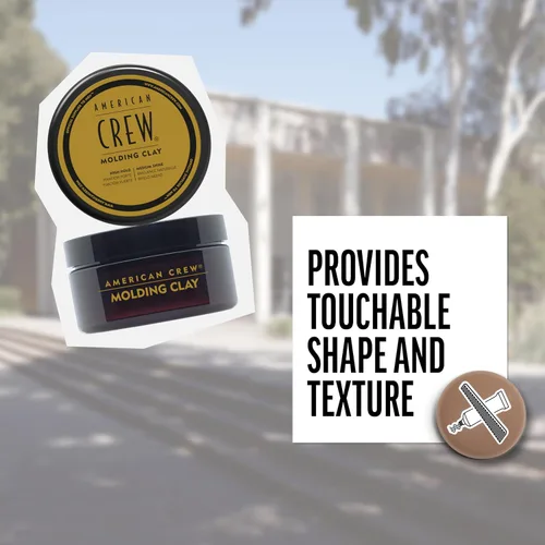Vista 4 de American Crew Arcilla para moldear el cabello para hombre, gel de peinado con fuerte sujeción y brillo medio, relleno de calcetines para él, 3 onzas