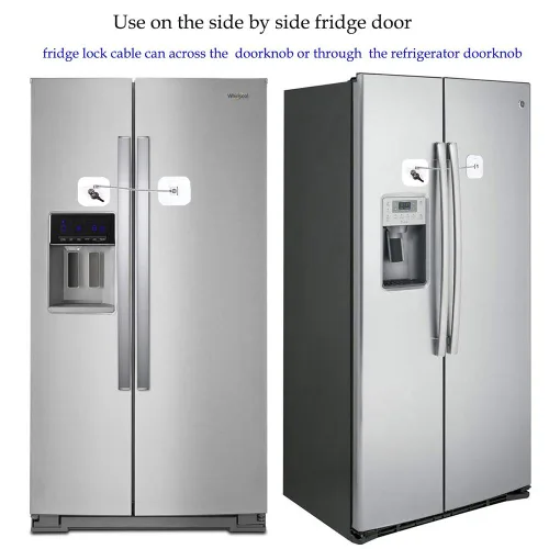 Vista 3 de Refrigerador, mini refrigerador con llave para adultos, para nevera, puerta de gabinete (2 unidades)