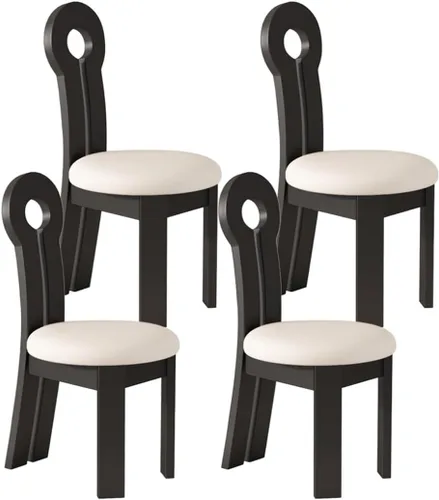 Vista 22 de YVYKFZD Dining Chairs Set, Solid Wood Dining Room Chair, Upholstered Kitchen Chairs, Unique Key-Shaped Living Room Chair, for Offices Bedroom Study