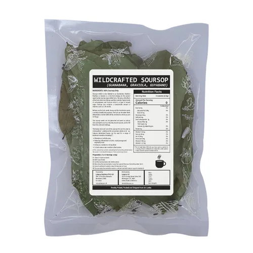 Vista 2 de Hojas secas de guanabana 100% natural y recogidas a mano para té de hierbas (100 hojas)