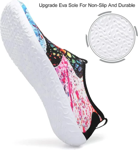 Vista 4 de JIASUQI Zapatos de agua atléticos para senderismo, playa, descalzos, natación, deportes, caminar, para mujeres y hombres