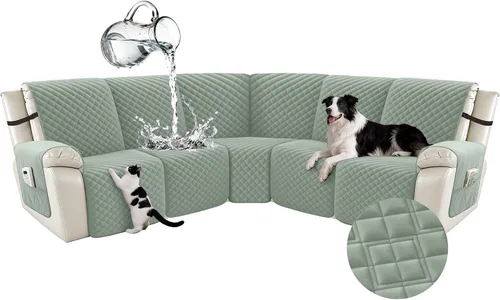 Vista 73 de Arfntevss Fundas para sofá seccional reclinable para sofá seccional en forma de L, funda antideslizante lavable para sofá reclinable con forma de L