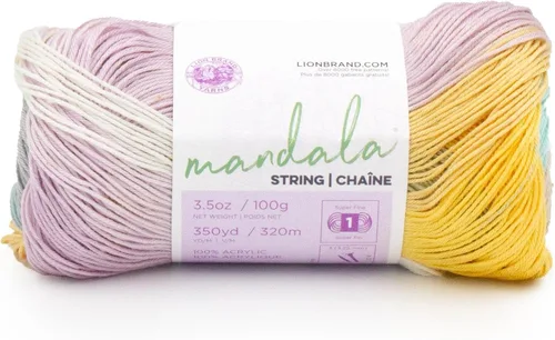 Vista 20 de Lion Brand Yarn Hilo Mandala String, Hilo Fingering para Tejer y Crochet, Acoustic, 1 Paquete