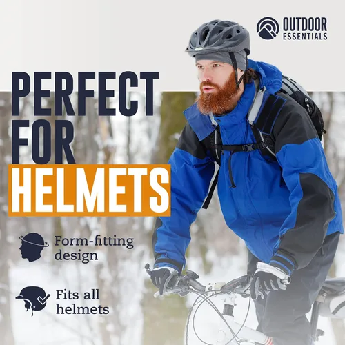 Vista 6 de OutdoorEssentials - Gorra para hombre Gorro de invierno para correr, esquí, ciclismo, se ajusta debajo de cascos