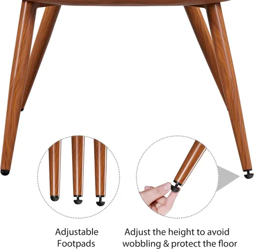 Vista 9 de Yaheetech Silla de Brazos de Piel Sintética PU, Silla Decorativa Moderna con Patas Metálicas, Cómoda Silla Barril Tapizada para Sala de Estar Marrón