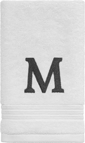 Vista 27 de Avanti Linens - Toalla de dedos, algodón suave y absorbente, decoración de baño bordada (colección de monogramas, inicial G)