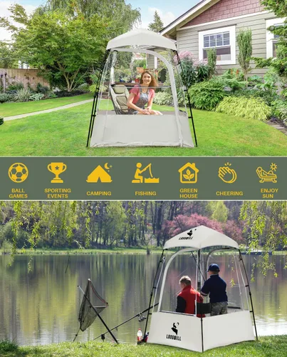Vista 3 de Pod All Weather Sports Tent, Outdoor Pop Up Bubble Clear 540° View Winter Tent for 1-2 Person, Instant Cold Weather Shelter with Rainfly for Soccer