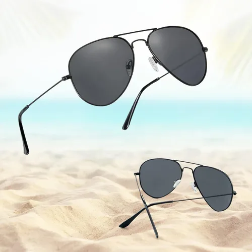 Vista 2 de EVANLCAP Gafas de sol polarizadas para mujer, protección UV, gafas de sol retro de aviador para hombre