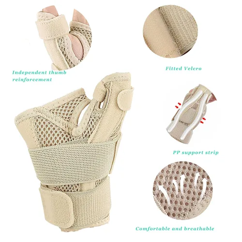 Vista 2 de Férula para el pulgar con muñequera, soporte para el pulgar para estabilizador de muñeca, mano, pulgar, se adapta tanto a la mano derecha izquierda