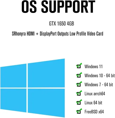 Vista 5 de GTX 1650 4GB Low Profile Graphics Card DP y HDMI, GDDR5 de 128 bits, PCIe 3.0 x16, DirectX 12 OpenGL 4.6, HDCP 2.2 Puertos HDMI y DP