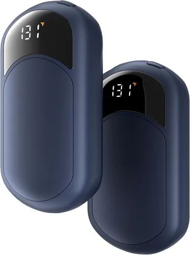 Vista 12 de Electric Hand Warmers Rechargeable, 104–131°F with Temp & Battery Display, 3 Heat Levels, Fast Heating, Smart Temp Control, Pocket-Size, Fits in