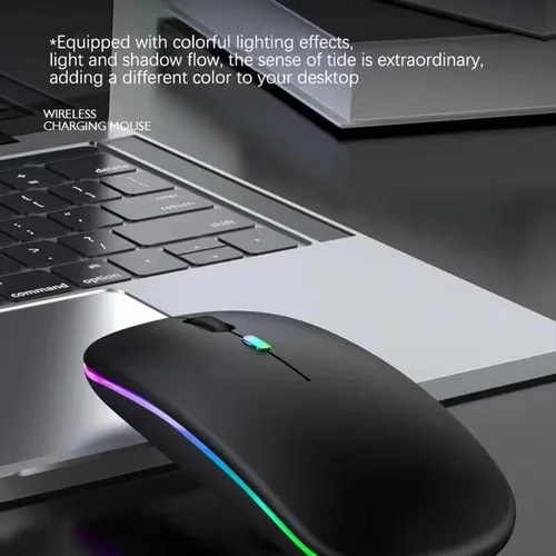 Vista 5 de Paquete de 10 ratones inalámbricos Bluetooth, LED de doble modo recargable, silencioso y delgado, portátil (receptor BT5.2+USB), mouse