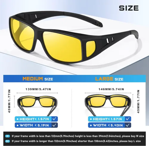Vista 2 de Tnnaiko Gafas de visión nocturna para hombres y mujeres, gafas de conducción nocturna