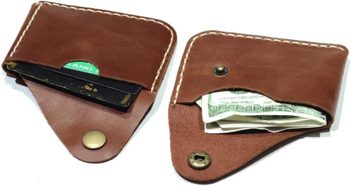 Vista 20 de Leather Card Holder Wallet, Compact Design with Slots for Cards and Cash (light brown)