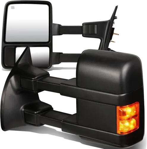 Vista 10 de DNA Motoring TWM-027-T666-BK-AM-L Espejo de remolque plegable telescópico manual con señal de giro compatible con 08-16 F250 / F350 / F450 / F550