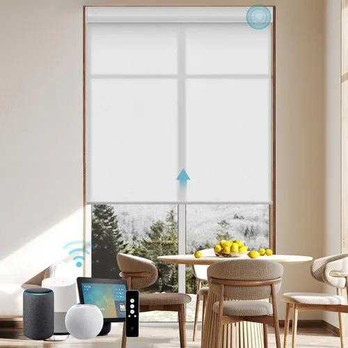 Vista 55 de SmartWings Persianas Motorizadas con Filtro de Luz, Compatible con Matter Thread Homekit Z-Wave Alexa Google, Persianas con 70% de Opacidad Safari