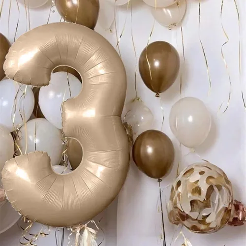 Vista 260 de Globo negro del número 0 para niñas y niños, 40 pulgadas, grande, número 0-9, de papel de aluminio, de Mylar para helio, juego de globos digitales