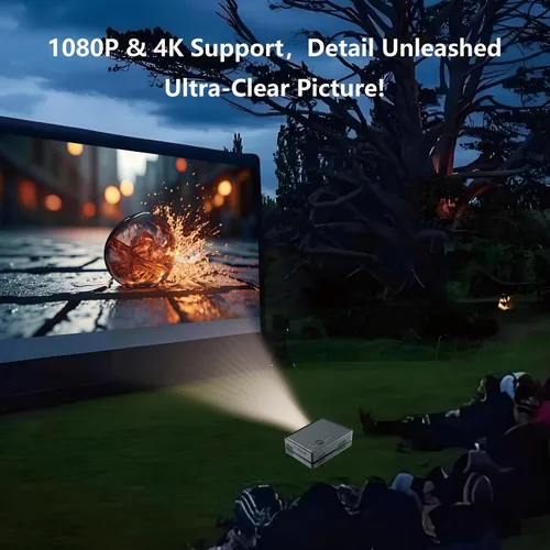 Vista 6 de IPOW Proyector con WiFi 5G y Bluetooth 4K compatible con proyector nativo 1080P para [Netflix] y sistema de configuración automática AI y más de 800