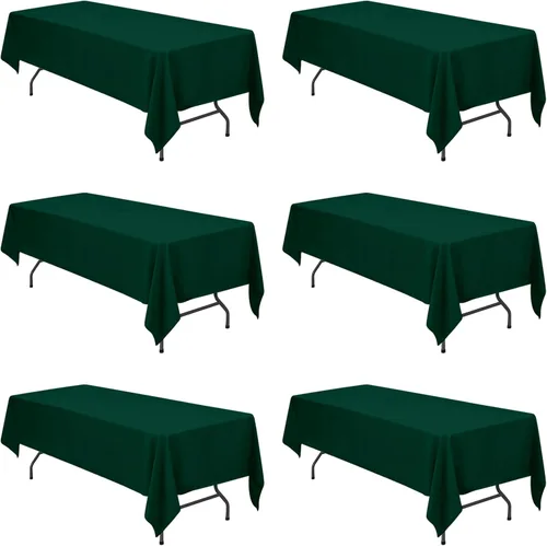Vista 156 de BRILLMAX - Manteles para mesa rectangular de 6 pies, tela de lino de poliéster, lavable, para boda, recepción, banquete, fiesta de cumpleaños, 60 x