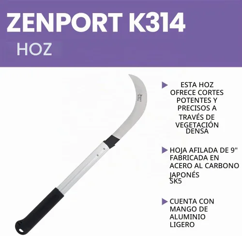 Vista 4 de Zenport Hoz de cosecha, hoja de 9 pulgadas, zurdo