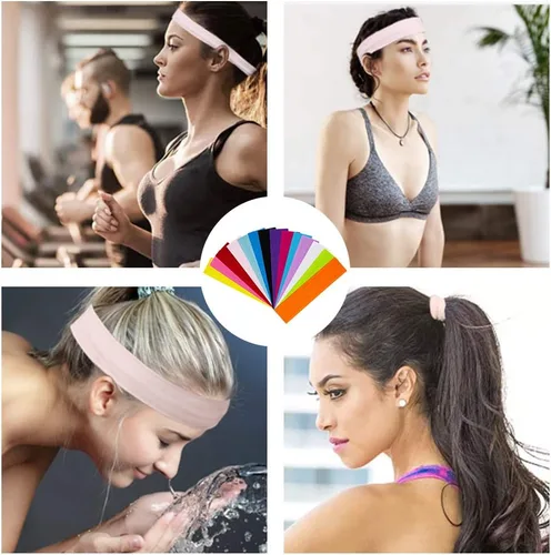 Vista 7 de 14 diademas de yoga, coloridas diademas deportivas de algodón, banda elástica de moda para mujeres, hombres, niñas, deportes, pilates, fitness