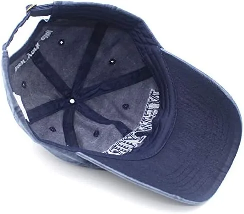 Vista 9 de Sombrero de béisbol New York Distressed-Adjustable Strapback - Sombrero de sarga lavada unisex, talla única