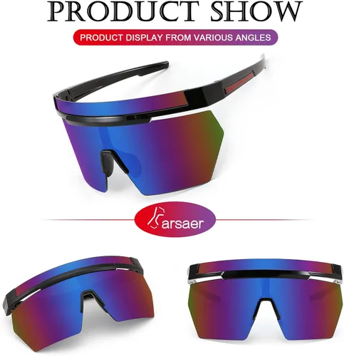 Vista 2 de Karsaer Vision Sport Shield Sunglasses for Men Women Cycling Hiking Golf Visor Baseball Volleyball Sports Outdoor