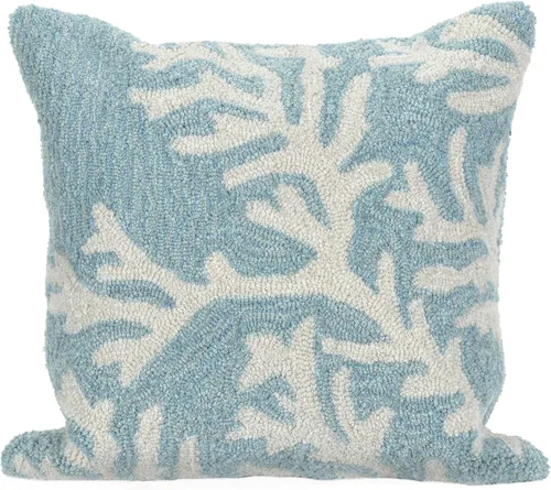 Vista 12 de Liora Manne FRONTPORCH - Almohada hecha a mano para interiores y exteriores, diseño tradicional con gráfico casual para la playa (azul marino Ahoy)