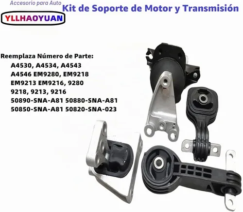 Vista 3 de Soporte de motor y transversal de 4 piezas compatible con Civic 1.8L de 2006, 2007, 2008, 2009, 2010, 2011 de repuesto para A4546 A4530 A4534 A4543