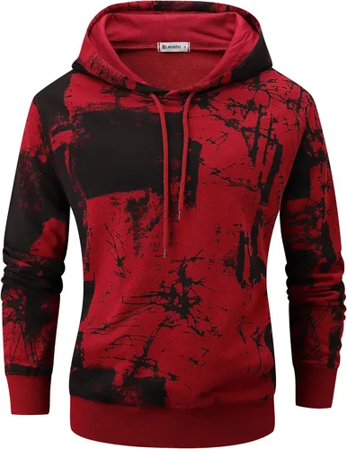 Vista 2 de KLIEGOU Sudadera con capucha de teñido anudado para hombre