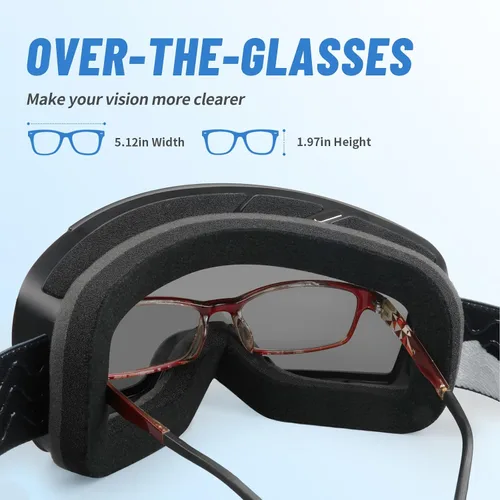 Vista 4 de Supertrip Gafas de esquí para adultos, lentes intercambiables antivaho para nieve, snowboard para hombres, mujeres y jóvenes