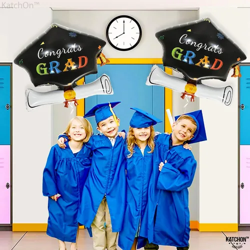 Vista 5 de Globos de graduación clase de 2026 – Grandes 24 pulgadas, decoraciones de graduación 2026 Globos de gorra de graduación, globos de sombrero