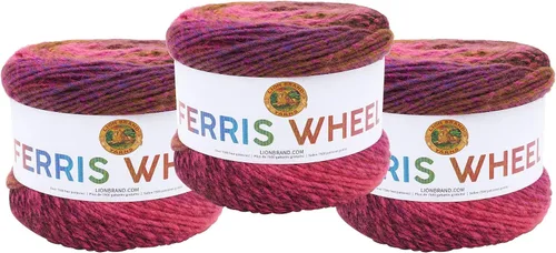 Vista 9 de Lion Brand Yarn, Hilo multicolor en forma de rueda Ferris para tejer, hacer ganchillo y manualidades, Buttercup, paquete de 1