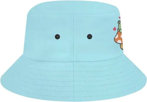 Vista 8 de Sombrero de pescador unisex con diseño de rana de dibujos animados, sombrero de verano para la playa, sombrero de sol para niñas y niños, gorra